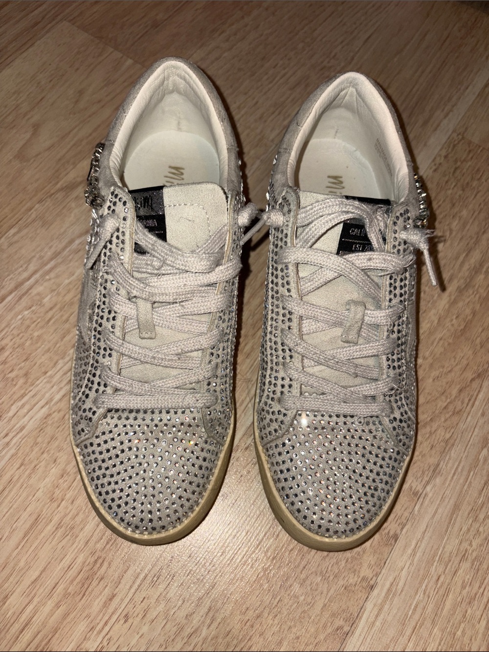 Embellished Women's Sneakers in Light Beige